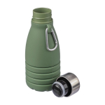 Garrafa de silicone dobrável com tampa de aço e mosquetão 550ml sexta vista