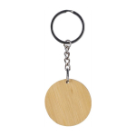 Porta-chaves redondo de bambu com superfície preta para personalizar cor preto segunda vista