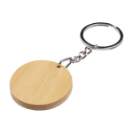 Porta-chaves redondo de bambu com superfície preta para personalizar terceira vista
