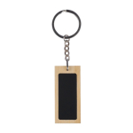 Porta-chaves retangular de bambu, superfície preta para personalizar cor preto primeira vista