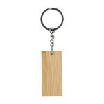 Porta-chaves retangular de bambu, superfície preta para personalizar cor preto segunda vista