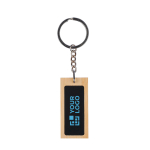Porta-chaves retangular de bambu, superfície preta para personalizar cor preto vista principal