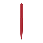 Caneta de plástico reciclado de uma só cor, tinta preta cor vermelho primeira vista