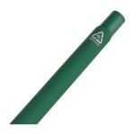 Caneta de alumínio reciclado de uma só cor, tinta azul cor verde segunda vista