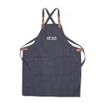 Avental de poliéster e algodão com 2 bolsos dianteiros cor azul vista principal