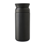 Garrafa de aço inoxidável de parede dupla com acabamento mate 350 ml cor preto primeira vista