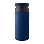 Garrafa de aço inoxidável de parede dupla com acabamento mate 350 ml cor azul primeira vista