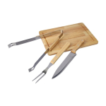 Estojo com utensílios e tábua de cortar para churrasco terceira vista