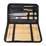 Estojo com utensílios e tábua de cortar para churrasco sexta vista