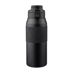 Garrafa de aço inoxidável com botão para abrir o bocal 800 ml cor preto primeira vista