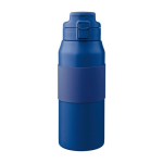 Garrafa de aço inoxidável com botão para abrir o bocal 800 ml cor azul primeira vista