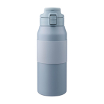 Garrafa de aço inoxidável com botão para abrir o bocal 800 ml cor azul pastel primeira vista