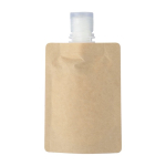 Saquinho de papel com tampa cheio de protetor solar de FPS30 cor castanho primeira vista