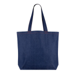 Saco de ganga reciclada para personalizar com asas compridas 280 g/m² cor azul ganga primeira vista