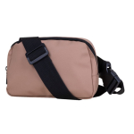Bolsa tiracolo de couro sintético com um bolso exterior no verso cor castanho segunda vista