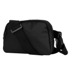 Bolsa tiracolo de couro sintético com um bolso exterior no verso cor preto segunda vista