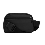 Bolsa tiracolo de couro sintético com um bolso exterior no verso cor preto terceira vista