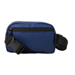 Bolsa tiracolo de couro sintético com um bolso exterior no verso cor azul-marinho terceira vista