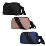 Bolsa tiracolo de couro sintético com um bolso exterior no verso primeira vista
