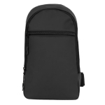 Bolsa tiracolo de couro sintético com um bolso exterior na frente cor preto primeira vista