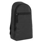 Bolsa tiracolo de couro sintético com um bolso exterior na frente cor preto segunda vista