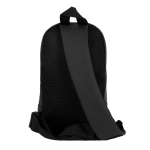 Bolsa tiracolo de couro sintético com um bolso exterior na frente cor preto quarta vista