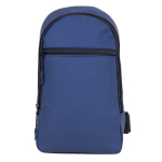Bolsa tiracolo de couro sintético com um bolso exterior na frente cor azul-marinho primeira vista