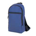 Bolsa tiracolo de couro sintético com um bolso exterior na frente cor azul-marinho terceira vista