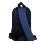 Bolsa tiracolo de couro sintético com um bolso exterior na frente cor azul-marinho quarta vista