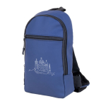 Bolsa tiracolo de couro sintético com um bolso exterior na frente cor azul-marinho quinta vista