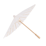 Guarda-chuva elegante de papel branco personalizável ideal para bodas cor branco primeira vista