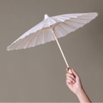 Guarda-chuva elegante de papel branco personalizável ideal para bodas cor branco quinta vista