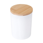 Vela de cera vegetal e parafina com fragrância English Pear cor branco primeira vista