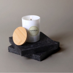 Vela de cera vegetal e parafina com fragrância English Pear cor branco sexta vista