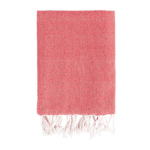 Páreo de algodão e poliéster unicolor com franja branca 170 g/m2 cor vermelho primeira vista