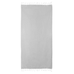 Páreo de algodão e poliéster unicolor com franja branca 170 g/m2 cor cinzento segunda vista