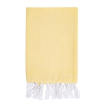 Páreo de algodão e poliéster unicolor com franja branca 170 g/m2 cor amarelo primeira vista