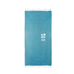 Páreo de algodão e poliéster unicolor com franja branca 170 g/m2 cor azul-claro vista principal