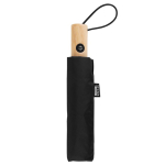 Guarda-chuva rPET antivento de pongee com punho de bambu Ø97 cor preto terceira vista