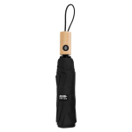 Guarda-chuva rPET antivento de pongee com punho de bambu Ø97 cor preto quarta vista