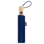 Guarda-chuva rPET antivento de pongee com punho de bambu Ø97 cor azul-marinho terceira vista