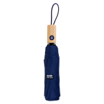 Guarda-chuva rPET antivento de pongee com punho de bambu Ø97 cor azul-marinho quarta vista
