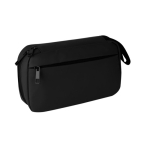 Nécessaire de couro sintético de toque macio com fecho de correr duplo cor preto segunda vista