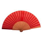 Leque personalizável de madeira escura e tecido de poliéster