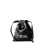Saco pequeno de cetim personalizável com fecho de cordão a condizer cor preto vista principal