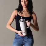 Garrafa, aço inoxidável reciclado, palhinha e asa de transporte 1,18 L segunda vista