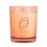 Vela de parafina aromatizada em frasco de vidro translúcido cor cor-de-rosa segunda vista