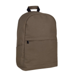 Clássica mochila para portátil de algodão com bolsos nas laterais 15'' cor castanho primeira vista