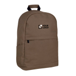 Clássica mochila para portátil de algodão com bolsos nas laterais 15'' cor castanho vista principal
