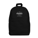 Clássica mochila para portátil de algodão com bolsos nas laterais 15'' cor preto quarta vista